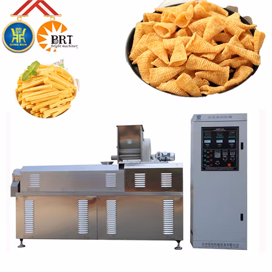 Automatische Mais-Chips-Extruder-Maschine, gebratene Signalhörner, Snack-Weizen-Lebensmittel-Frittier-Produktionslinie
